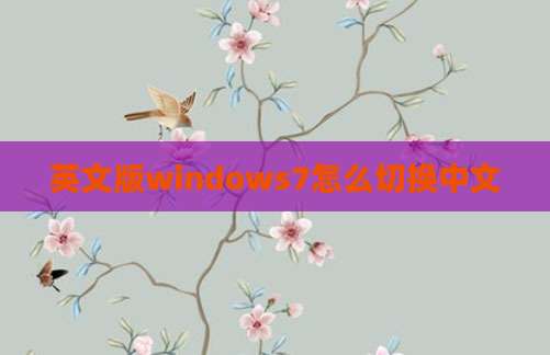 英文版windows7怎么切换中文