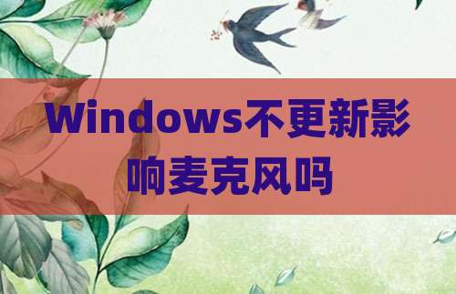 Windows不更新影响麦克风吗