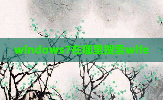 windows7在哪里搜索wife