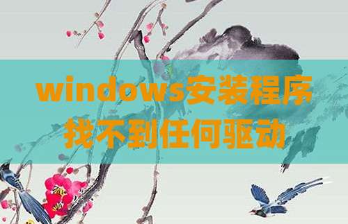 windows安装程序找不到任何驱动