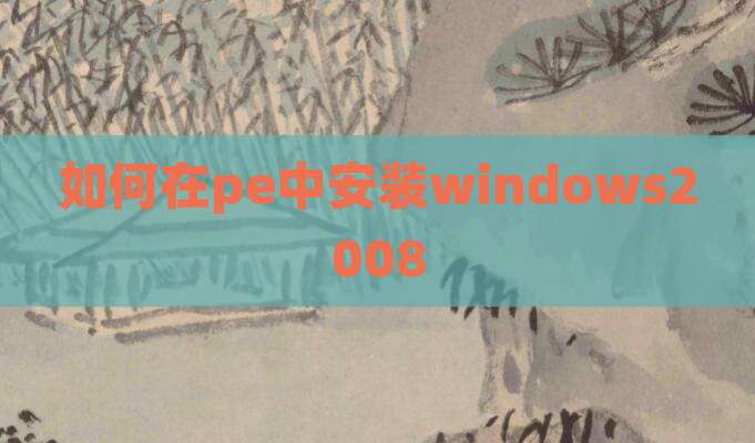 如何在pe中安装windows2008
