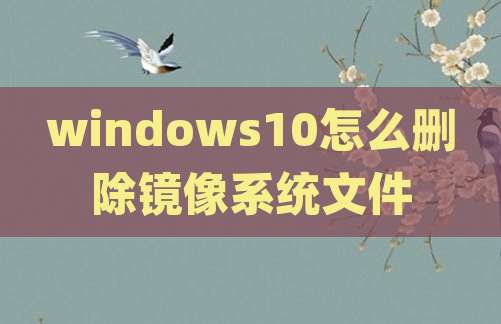windows10怎么删除镜像系统文件