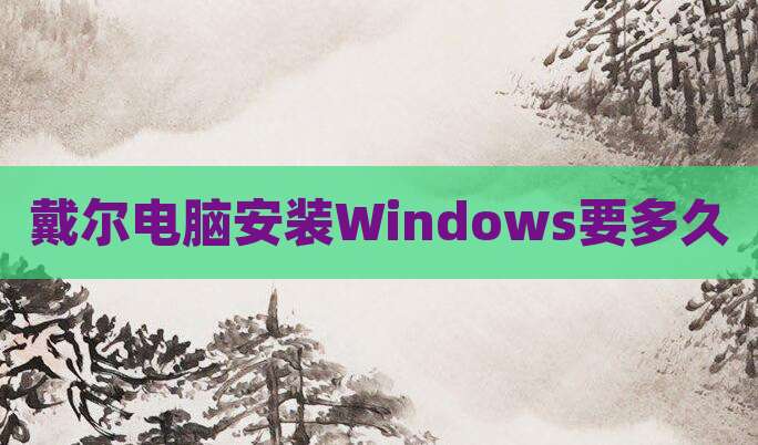 戴尔电脑安装Windows要多久