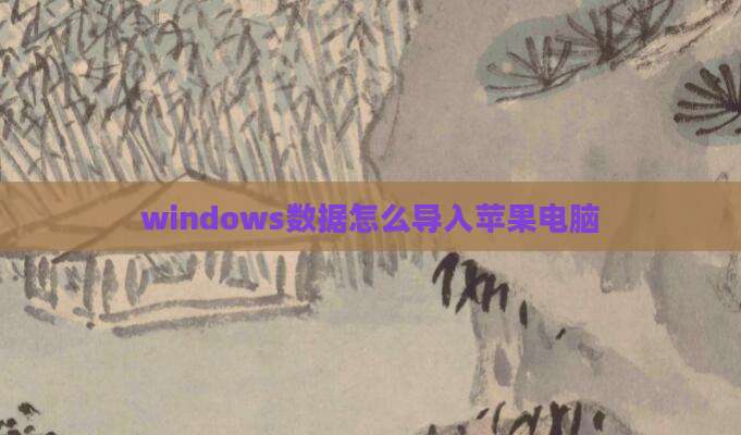 windows数据怎么导入苹果电脑