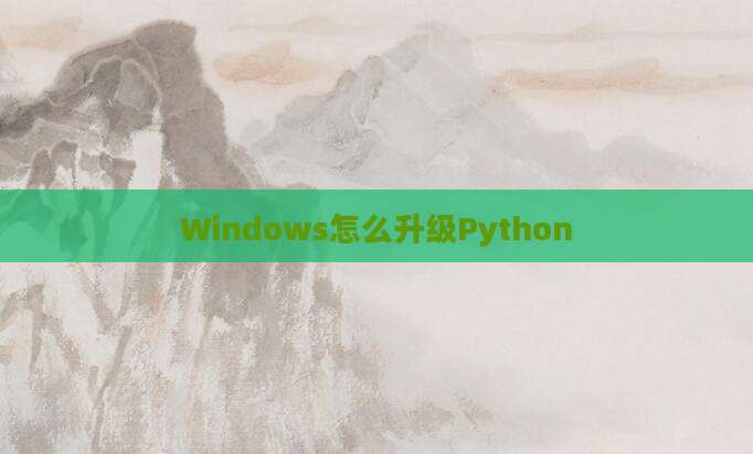 Windows怎么升级Python