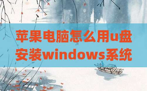 苹果电脑怎么用u盘安装windows系统
