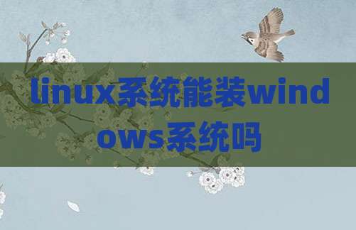linux系统能装windows系统吗