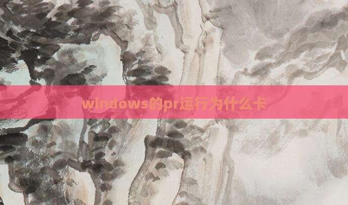 windows的pr运行为什么卡