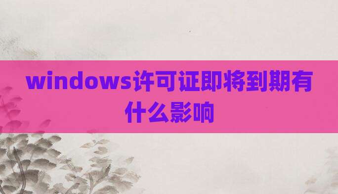 windows许可证即将到期有什么影响
