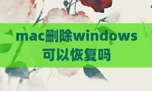 mac删除windows可以恢复吗