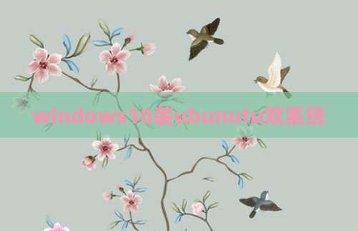 windows10装ubunutu双系统