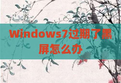 Windows7过期了黑屏怎么办