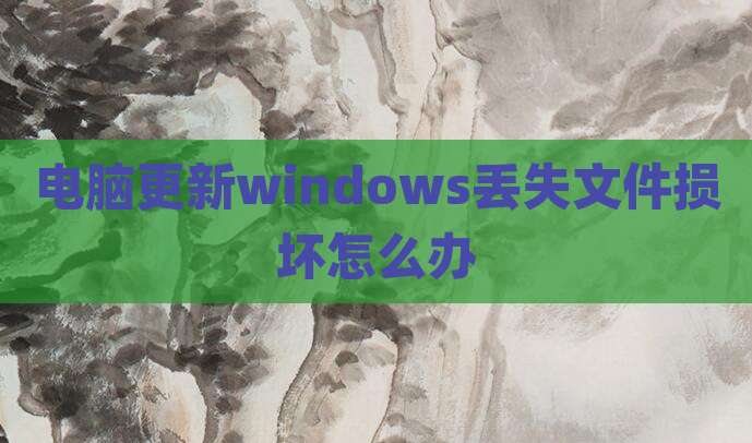 电脑更新windows丢失文件损坏怎么办