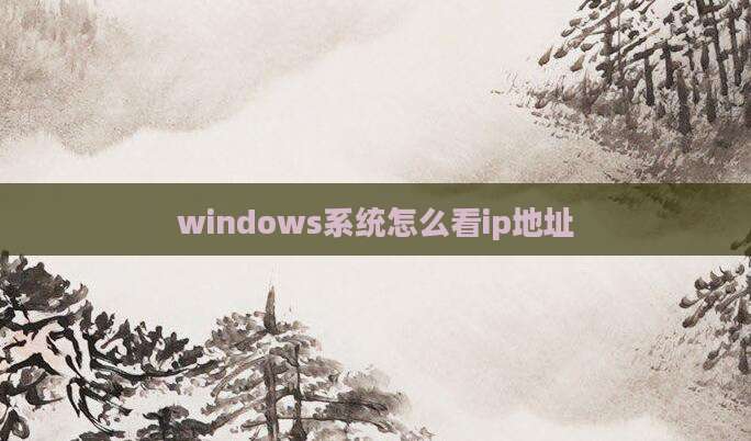 windows系统怎么看ip地址