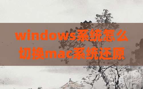 windows系统怎么切换mac系统还原