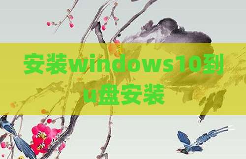 安装windows10到u盘安装