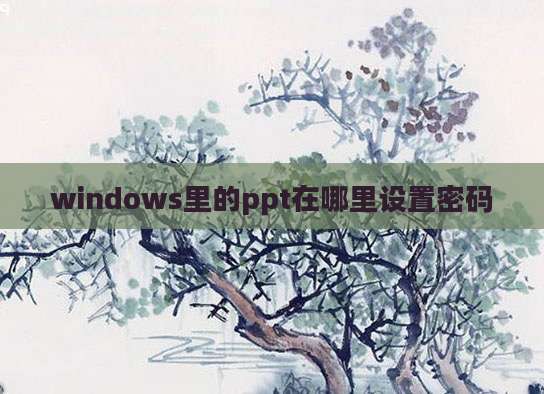 windows里的ppt在哪里设置密码