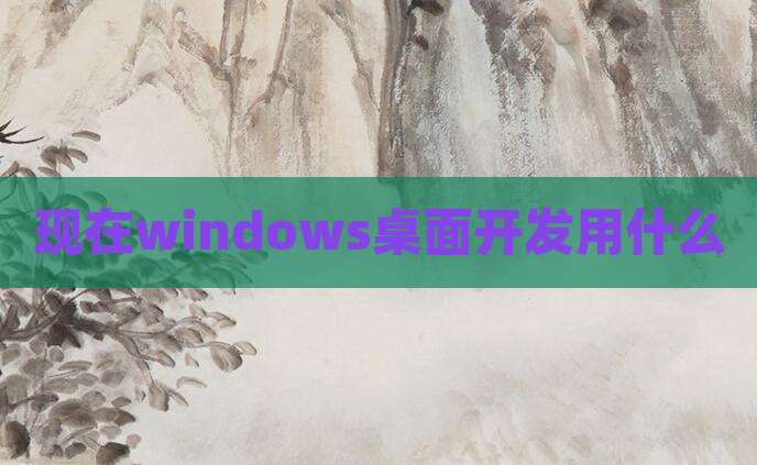 现在windows桌面开发用什么