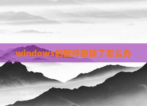 windows的配件删除了怎么办