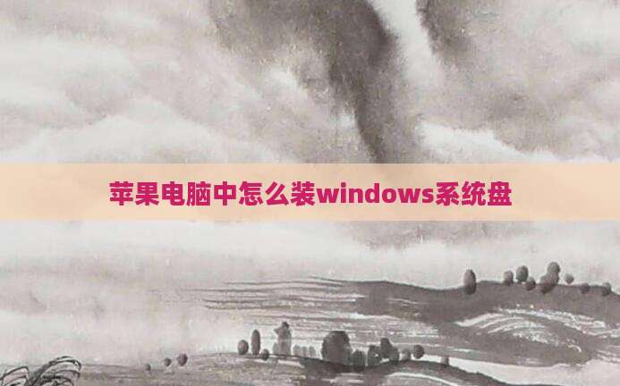 苹果电脑中怎么装windows系统盘