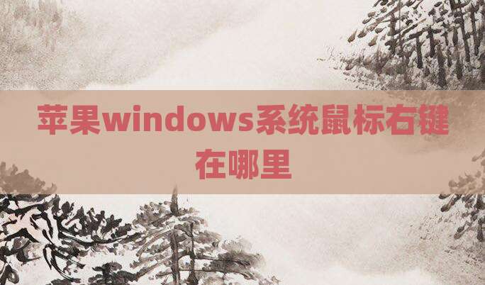 苹果windows系统鼠标右键在哪里
