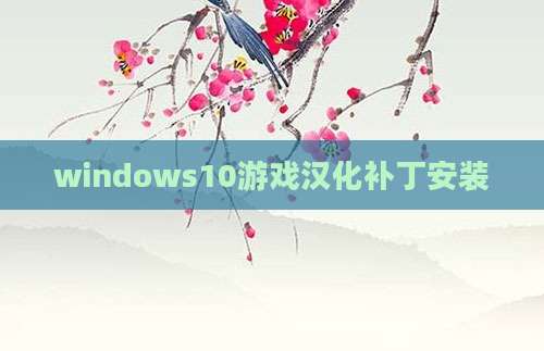 windows10游戏汉化补丁安装
