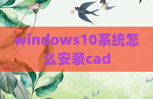 windows10系统怎么安装cad