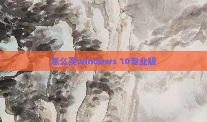 怎么买windows 10专业版