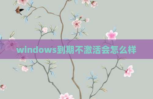 windows到期不激活会怎么样