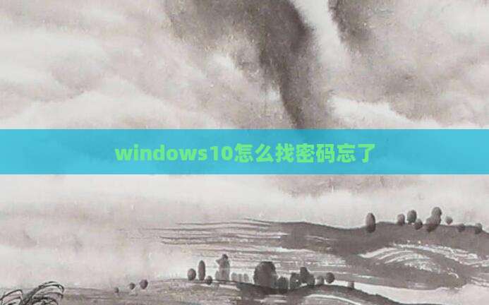 windows10怎么找密码忘了