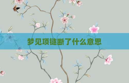梦见项链断了什么意思
