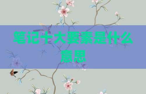 笔记十大要素是什么意思