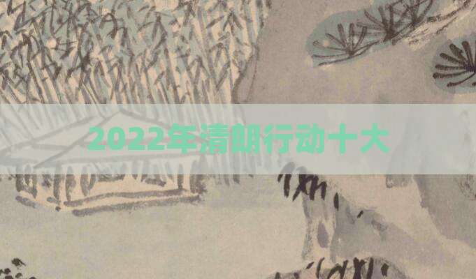 2022年清朗行动十大