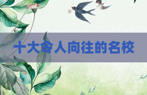 十大令人向往的名校