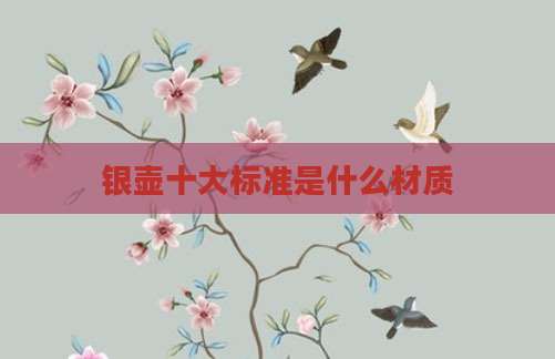 银壶十大标准是什么材质