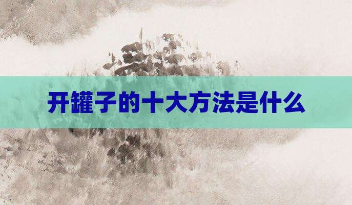 开罐子的十大方法是什么