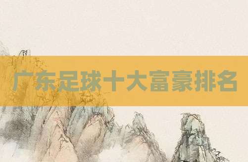 广东足球十大富豪排名