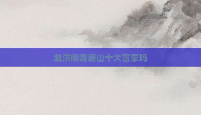 赵洪刚是唐山十大富豪吗