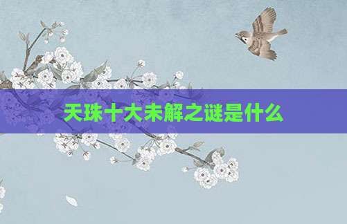 天珠十大未解之谜是什么