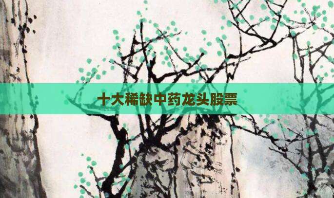 十大稀缺中药龙头股票