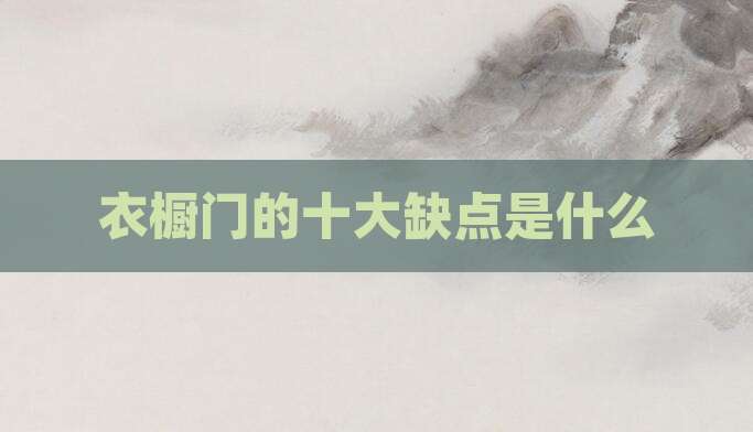 衣橱门的十大缺点是什么