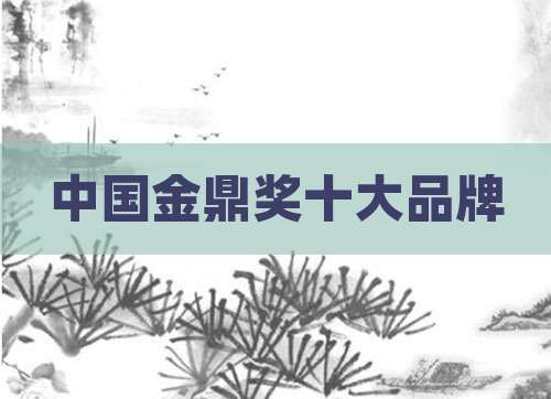 中国金鼎奖十大品牌
