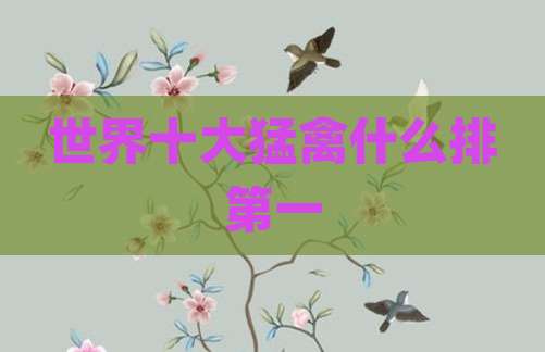 世界十大猛禽什么排第一