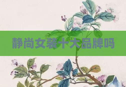 静尚女装十大品牌吗