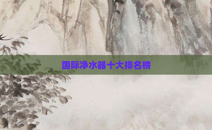 国际净水器十大排名榜