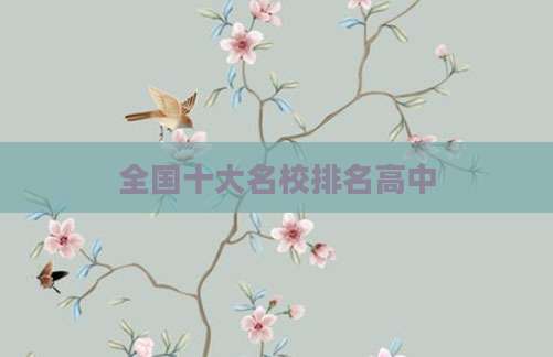 全国十大名校排名高中