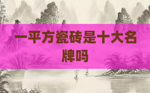 一平方瓷砖是十大名牌吗