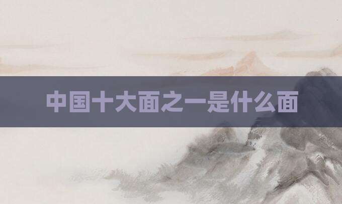 中国十大面之一是什么面