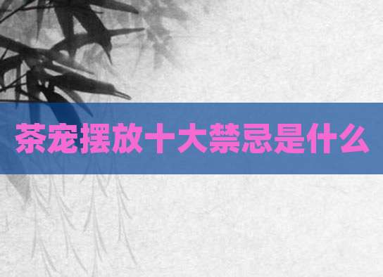 茶宠摆放十大禁忌是什么