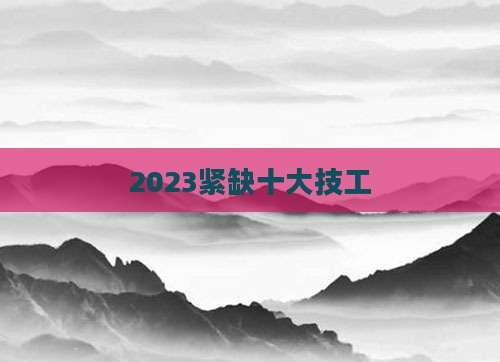 2023紧缺十大技工